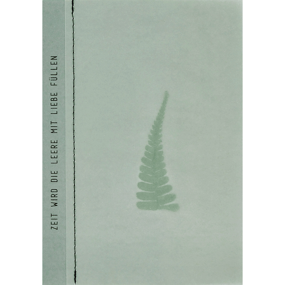 Genähte Transparentpapierkarte "Farn" 