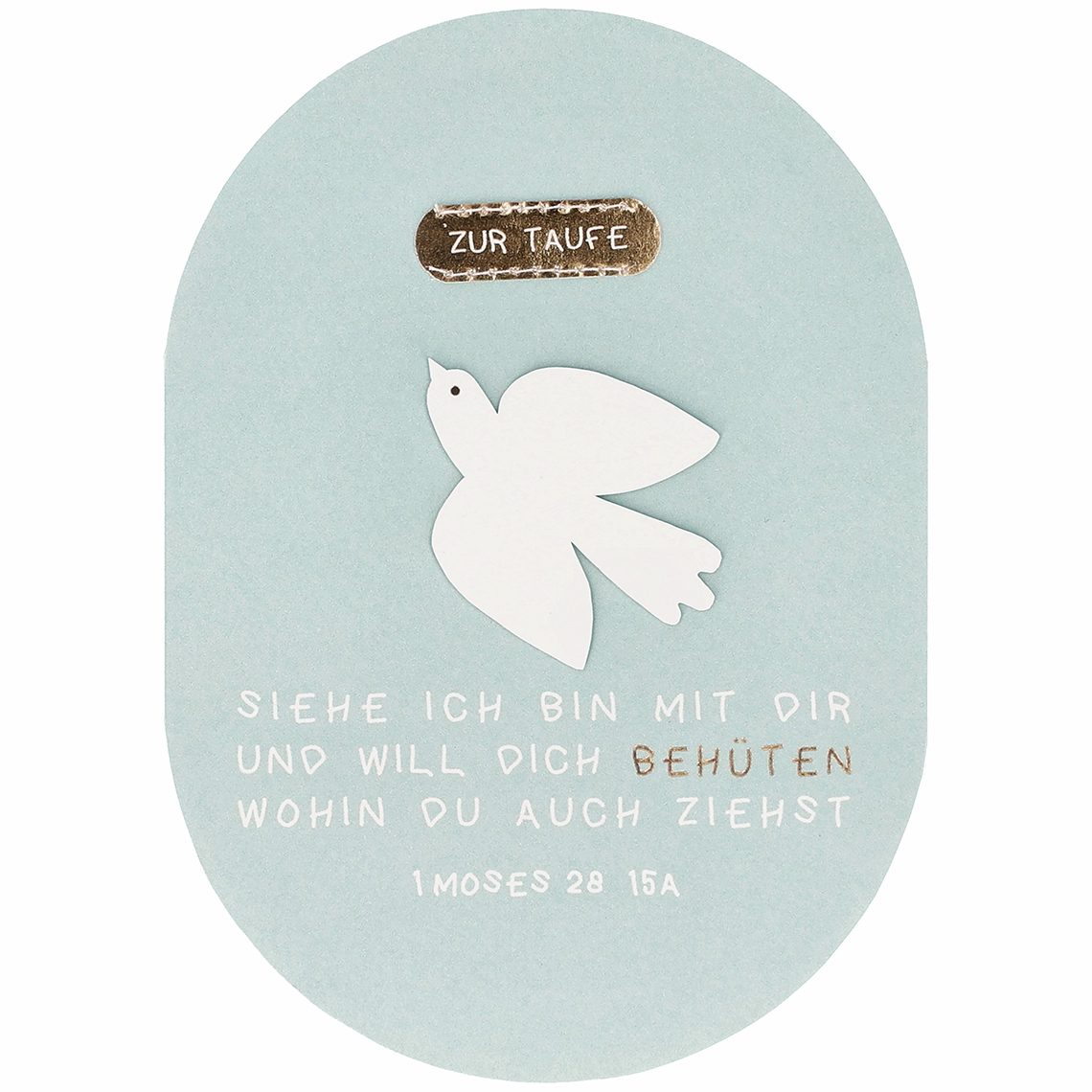 Ovale Taufkarte "Siehe ich bin mit dir" 