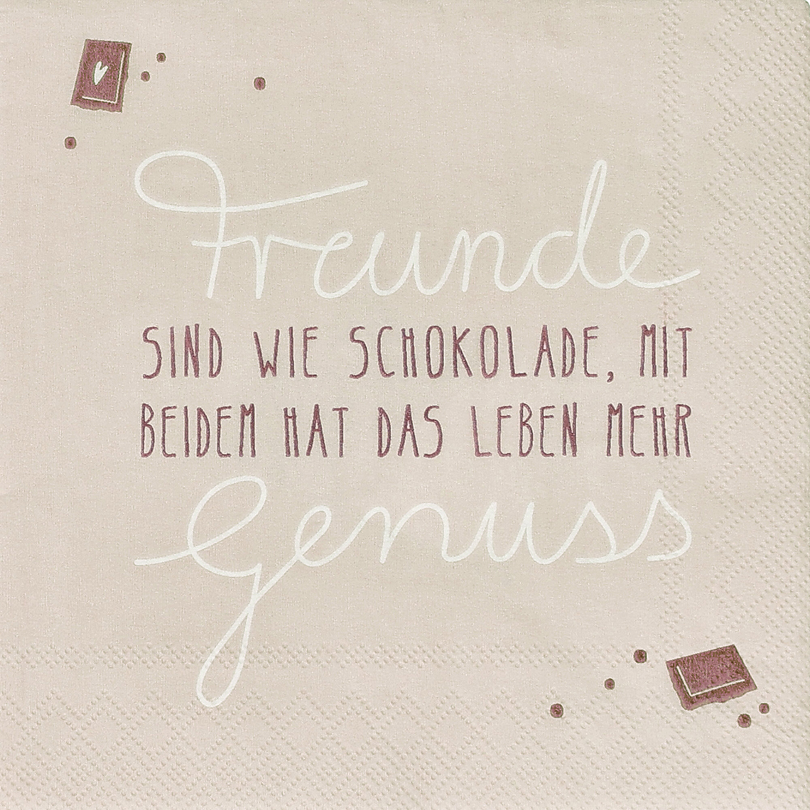 Cocktailservietten "Freunde sind wie Scho..." 