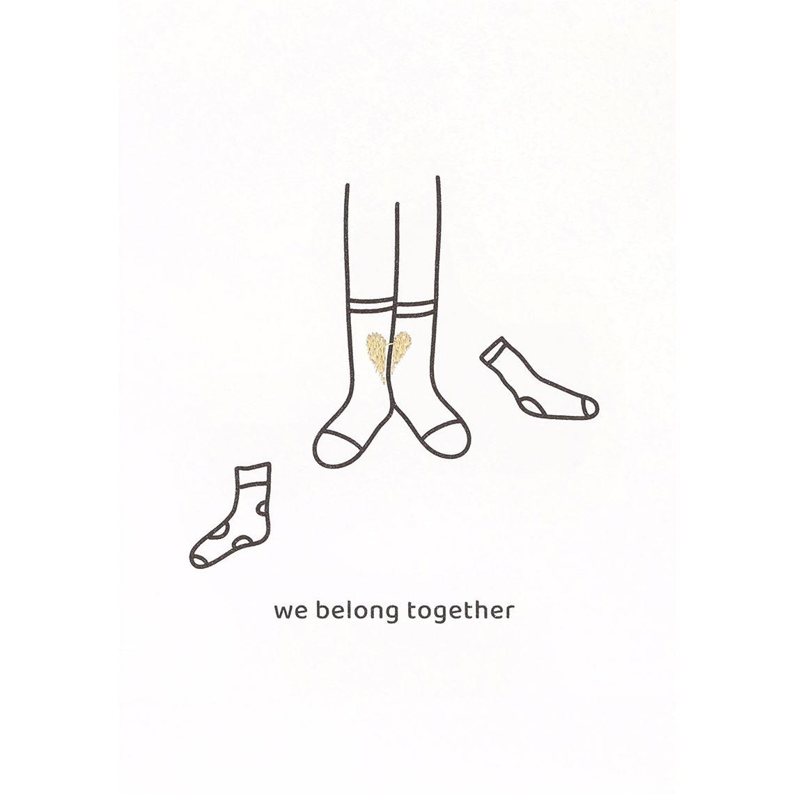 Goldene Stickereien Karte "We belong together" 