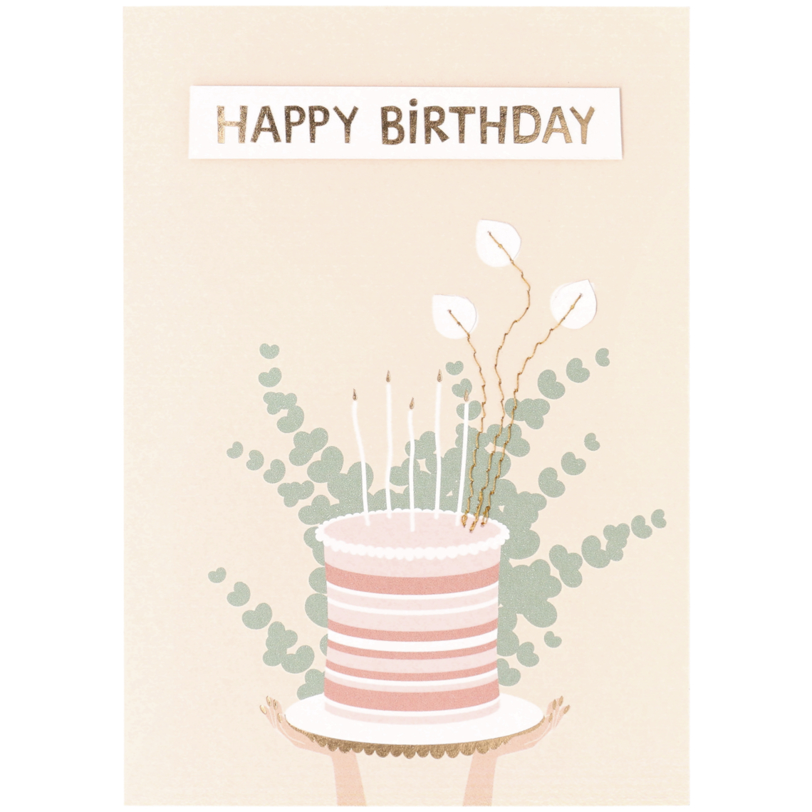 Nähblumen Grußkarte "Happy Birthday" 