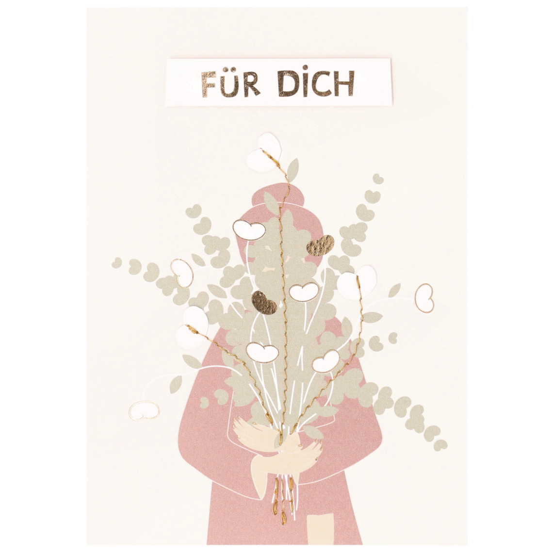 Nähblumen Grußkarte "Für Dich" 