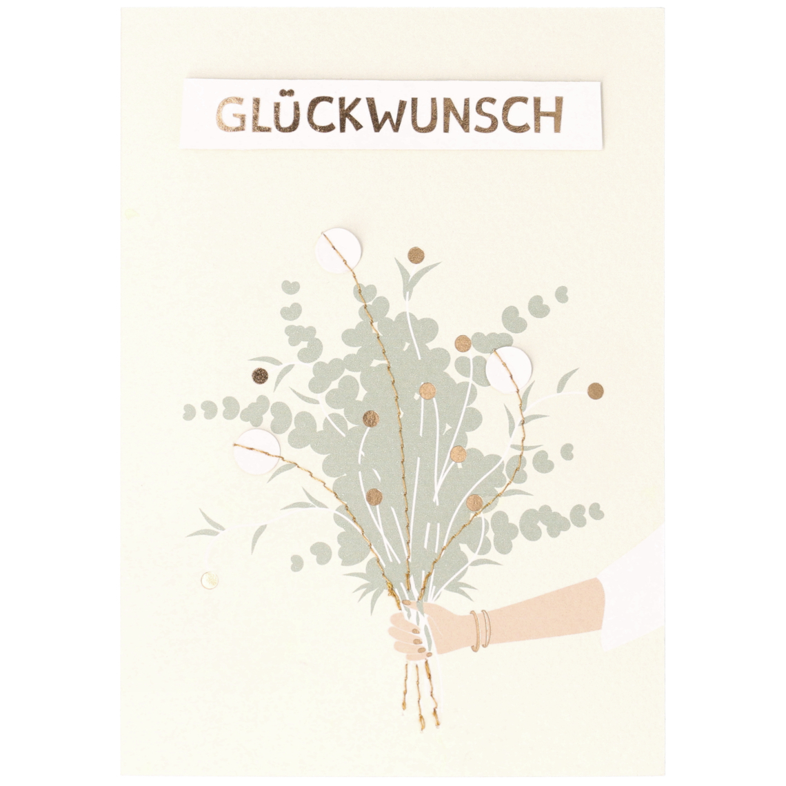 Nähblumen Grußkarte "Glückwunsch" 