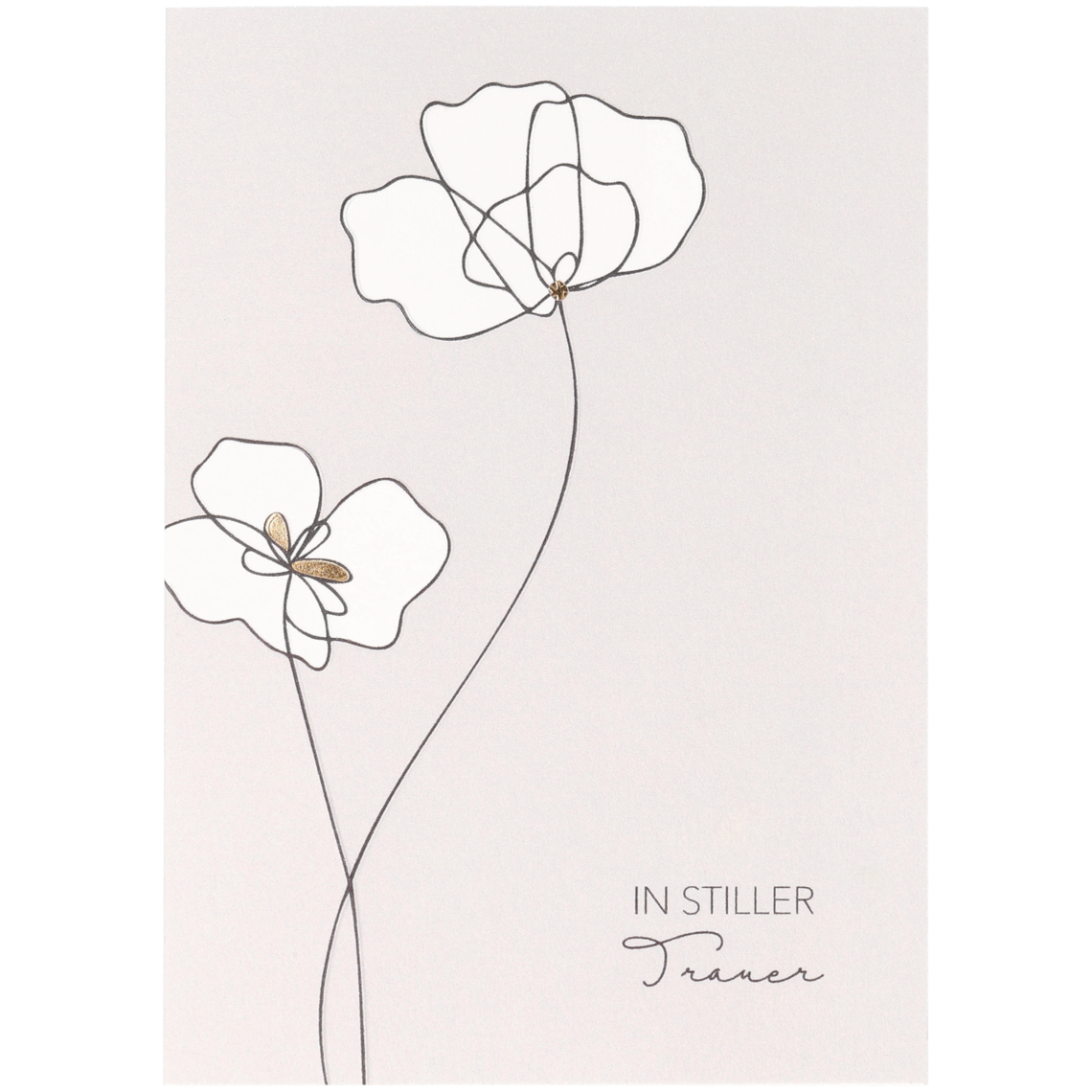 Trauerkarte. Zen "In stiller Trauer" 