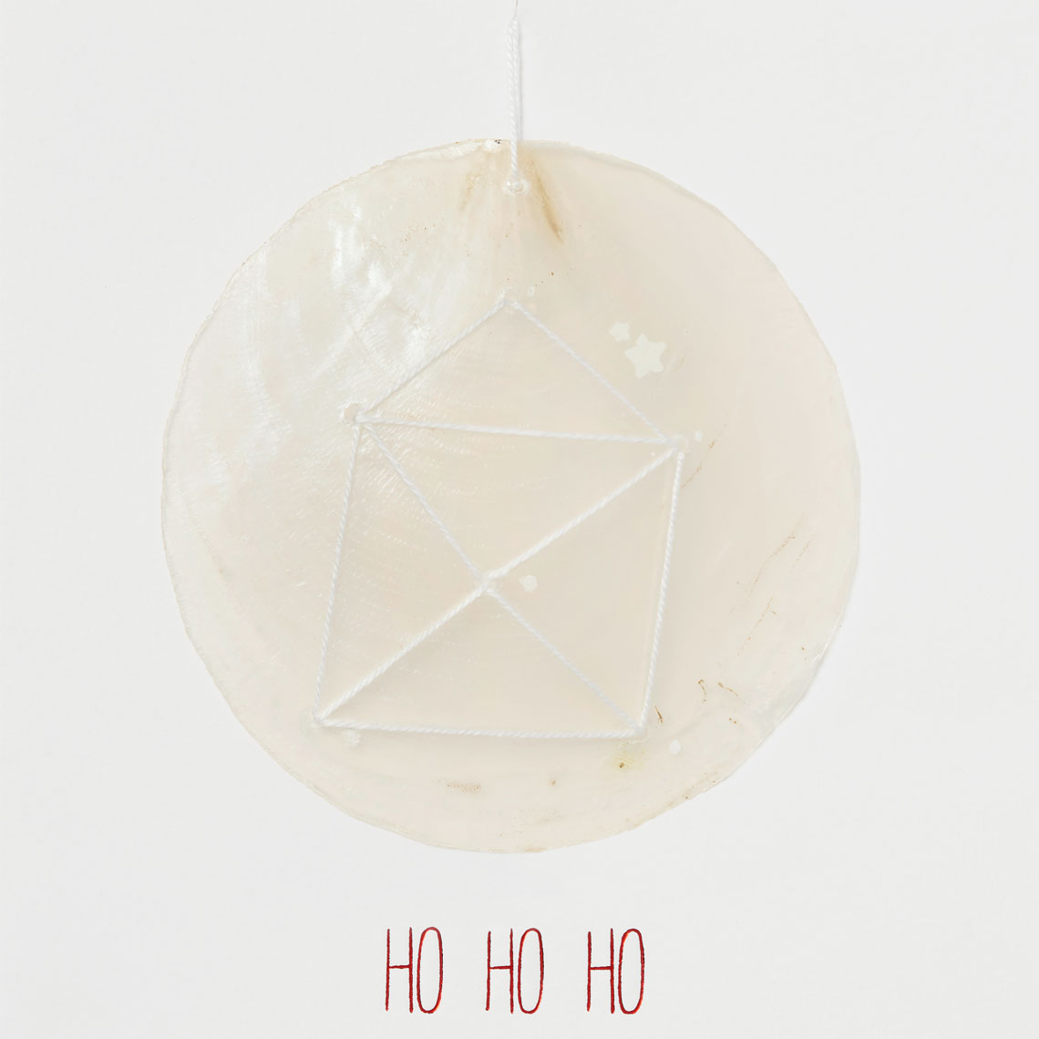 Weihnachts Capizkarte "Ho Ho Ho" 