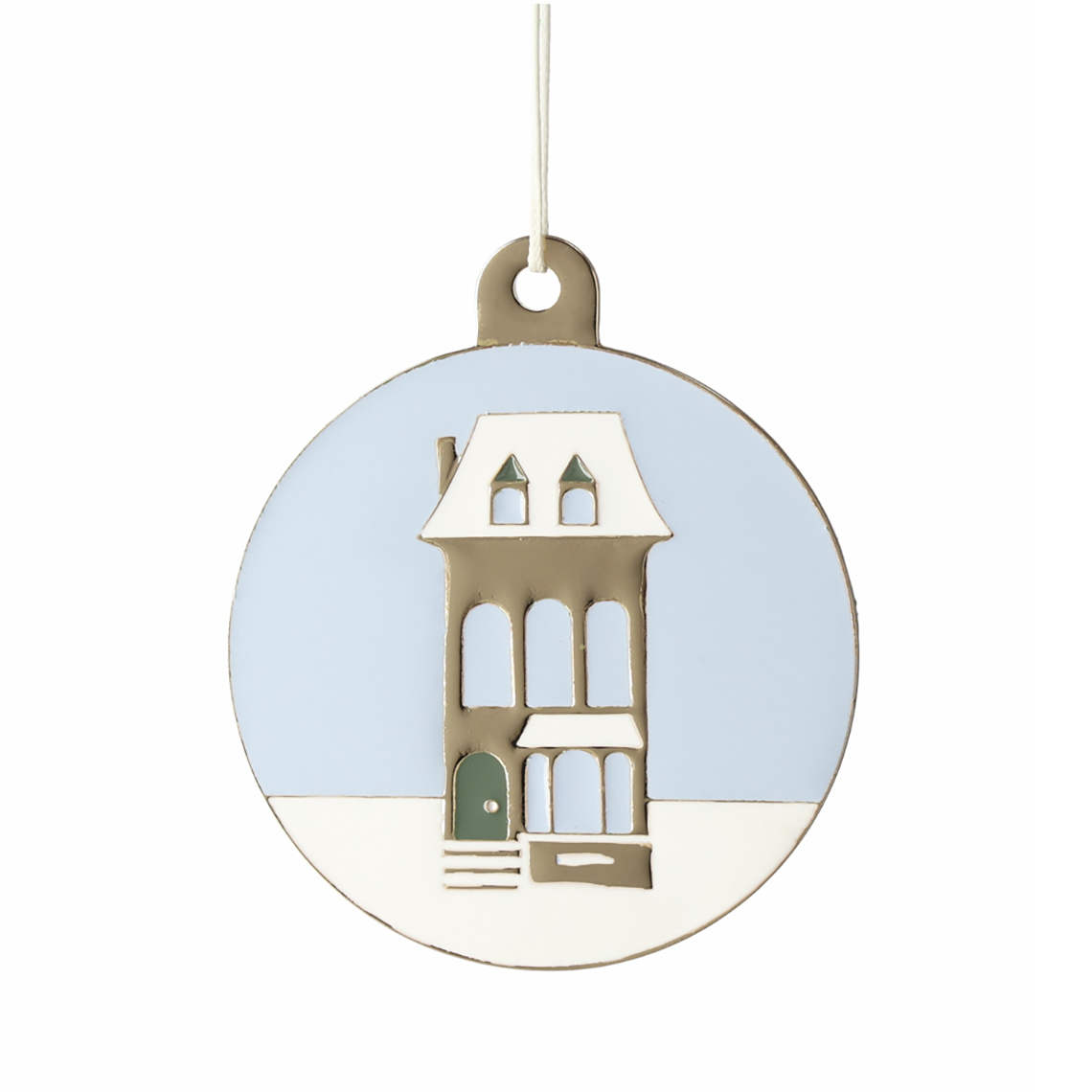 Winterornament "Goldenes Haus" 