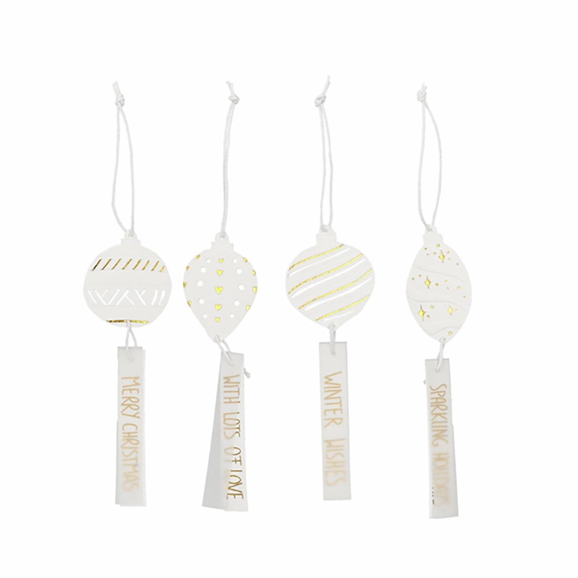 Geschenkanhänger 4er Set "Merry Christmas" 