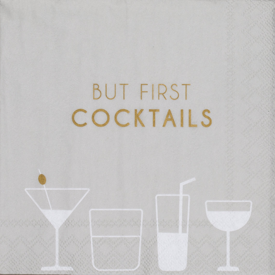 Cocktailserviette "But first Cocktails" 