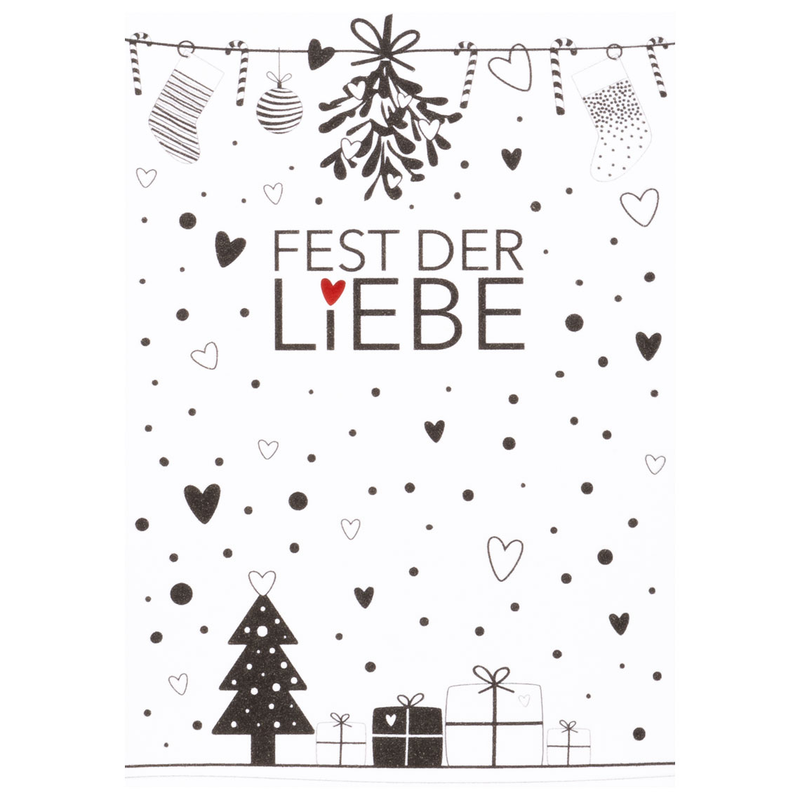 Süße Weihnachtspostkarte "Fest der Liebe" 