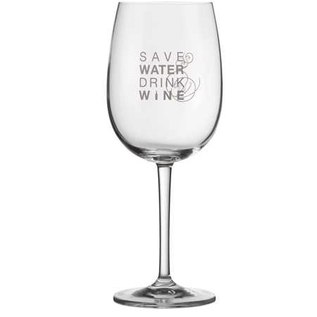 Weinglas "Save water drink wine" 